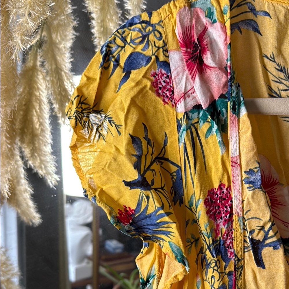 Umgee Floral Tropical Yellow Dress - Picture 5 of 6